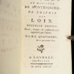 1769 Montesquieu Spirit of the Laws MAPS Political Government Democracy LAW 4v