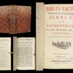 1773 Holy BIBLE Vulgate Biblia Sacra Catholic Church Pope Clement VIII RARE