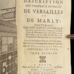 1738 Versailles Palace Paris FRANCE Architecture King Louis XIV MAP Piganiol 2v