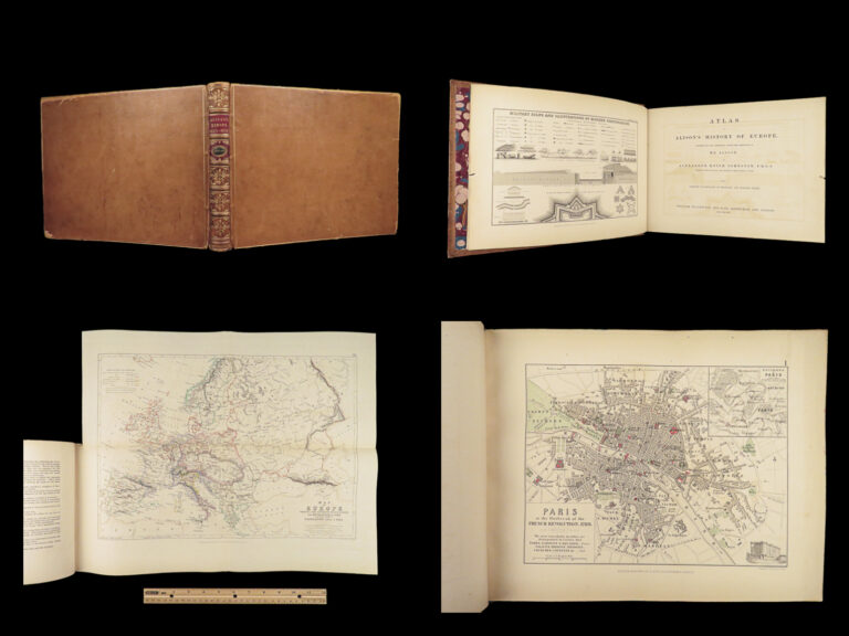 Image of 1848 ATLAS of Europe Alison 99 MAPS Napoleon Bonaparte French Revolution RARE