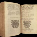 1639 Summa Theologica Saint Thomas AQUINAS Medieval Catholic Sacraments FOLIO