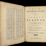 1690 ENGLISH Astronomy & Geometry Math Tables Tycho Planets ZODIAC 1ed Leybourn