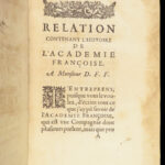 1653 Academie Francoise 1ed French Language Cardinal Richelieu Colbert Pellisson