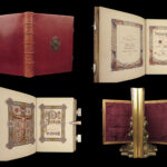 1873 STUNNING Catholic Prayer Breviary Confessional Illuminated Moroccan BINDING