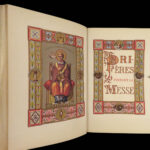 1873 STUNNING Catholic Prayer Breviary Confessional Illuminated Moroccan BINDING