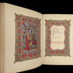 1873 STUNNING Catholic Prayer Breviary Confessional Illuminated Moroccan BINDING