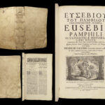 1672 ENORMOUS Eusebius Early Church History Greek & Latin Bible Fathers FOLIO