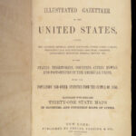 1853 Atlas Cities & State MAPS America Geography Fanning Illustrated Gazetteer