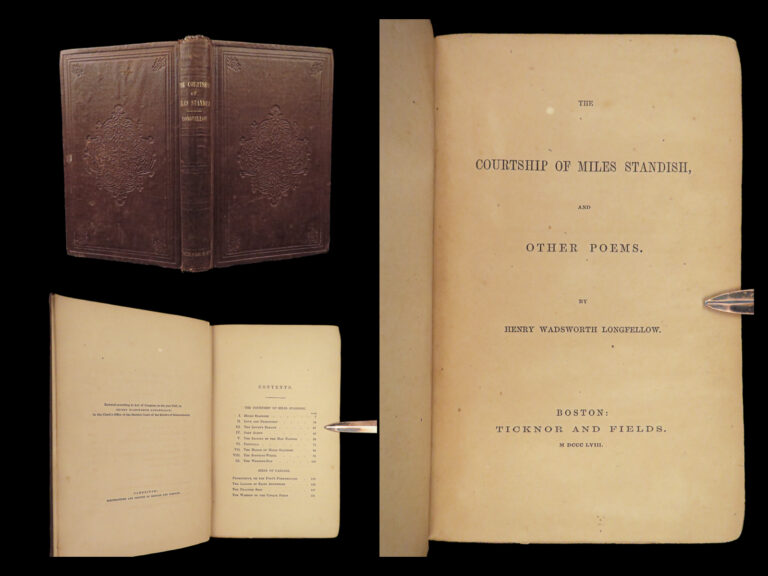 Image of 1858 Courtship of Miles Standish 1st/1st Wadsworth Longfellow Plymouth Pilgrims