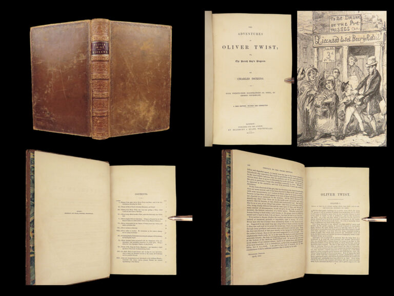 Image of 1846 Charles Dickens Oliver Twist English Literature Cruikshank ART Bradbury