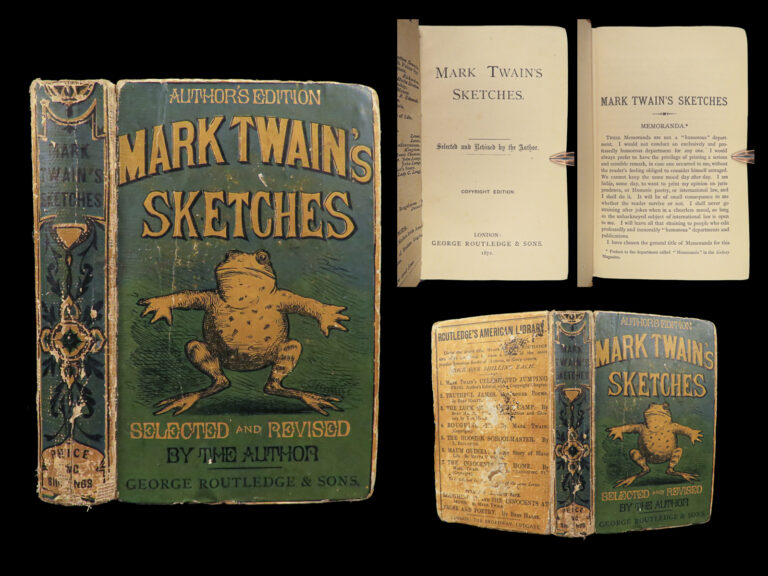 Image of 1872 Mark TWAIN Sketches Samuel Clemens Jumping Frog Curious Dream RARE