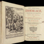 1681 Works of Horace ROMAN Lit Carpe Diem French Andre Dacier Satires Odes 9v