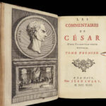 1743 Julius Caesar 1ed WAR Commentaries Military Tactics Hirtius Bellum MAPS 2v