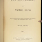 1886 ENGLISH Les Misérables 1ed Victor HUGO French Lit Cosette Jean Valjean 5v