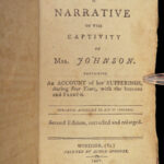 1806 INDIANS Captivity Narrative of Susannah Johnson Abenaki Canada France RARE