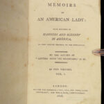 1808 American Lady Memoirs 1ed Anne Grant Colonial New York Revolutionary War 2v