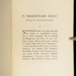 1909 Mark Twain 1st Is Shakespeare Dead? Francis Bacon Authorship Plays English