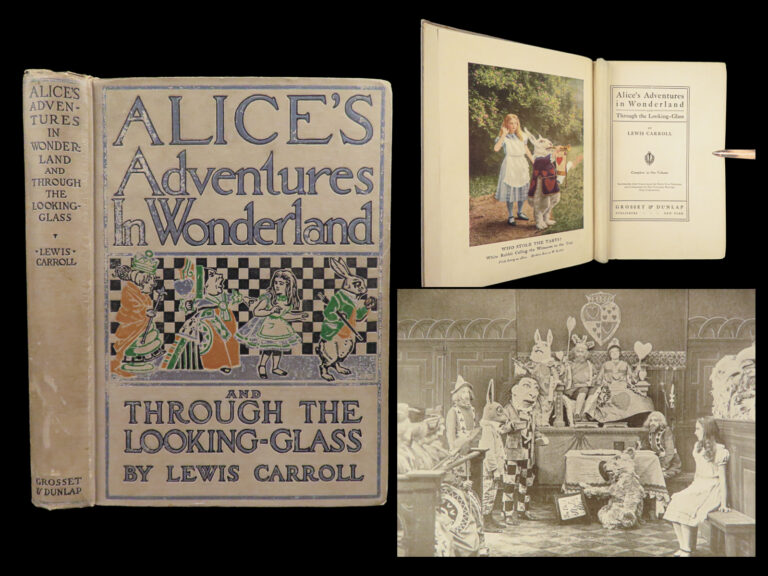 Image of 1915 Silent Film 1ed Alice in Wonderland Carroll + Looking Glass Nonpareil Scenes