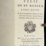 1772 Medicine & Surgery De Medicina CELSUS Pharmacy Health Diet Wine Latin RARE